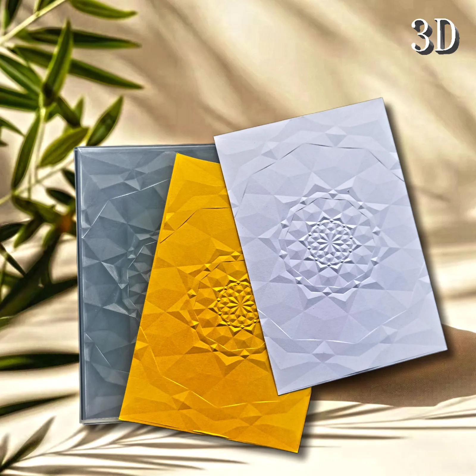 Ordner mit abstraktem Muster und 3D-Prägung, strapazierfähiger Kunststoff, weiß, Urlaubsthema, zur Herstellung von Karten und Sammelalben, DIY handgefertigt p