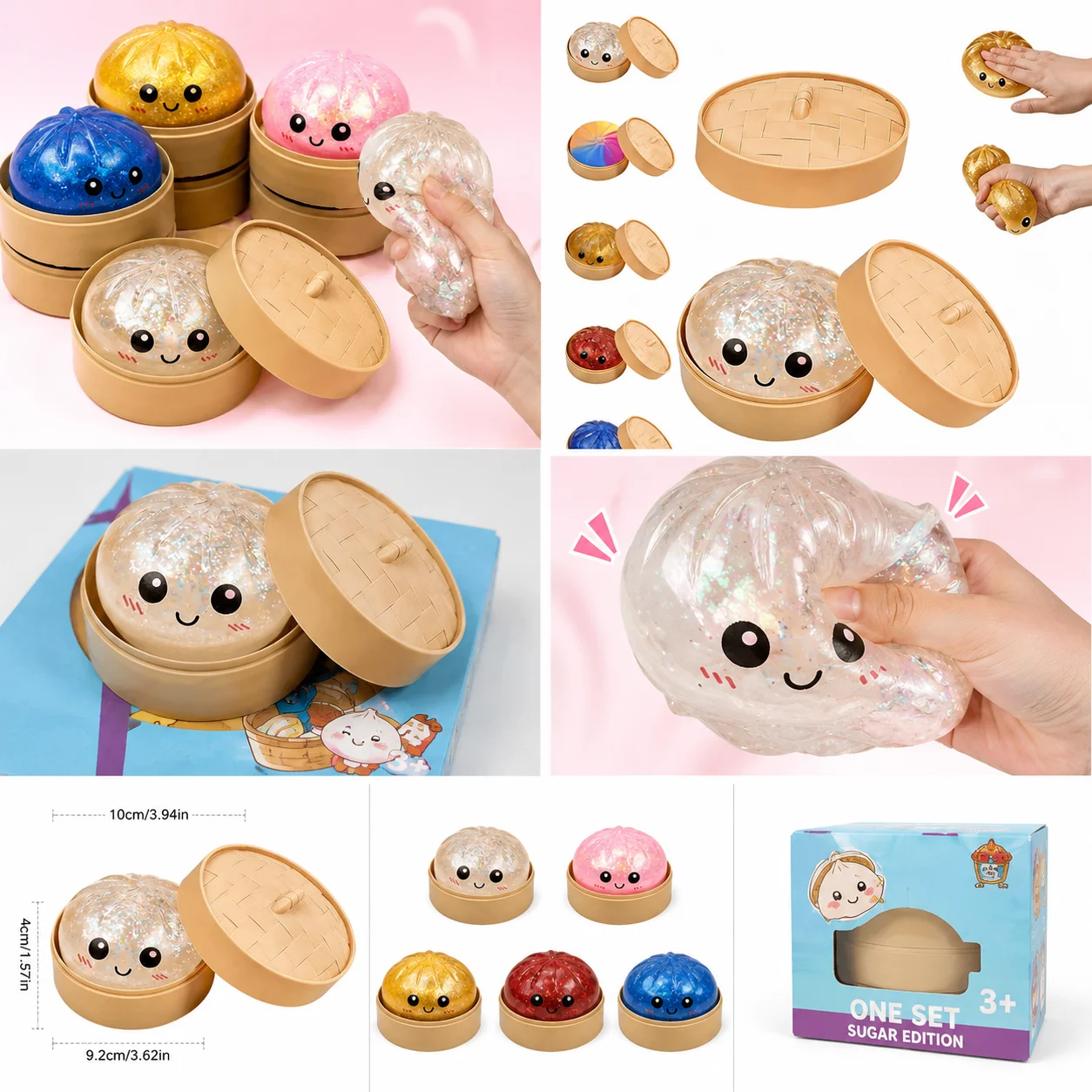 귀여운 글리터 바오 번 스퀴시 장난감 스트레스 해소 감 - Kids Toys Basket 리뷰 및 가격