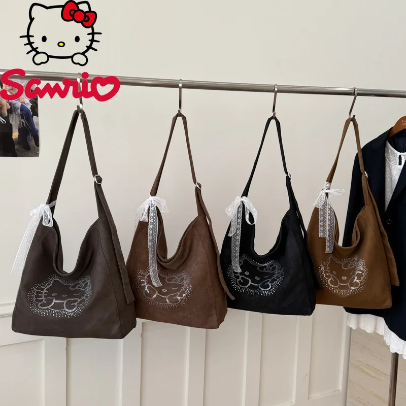 

Hellokitty 2026 New Women's Handbag Fashion High Quality Diamond Women's Crossbody Bag Cartoon Cute Shopping Storage Women's Bag
