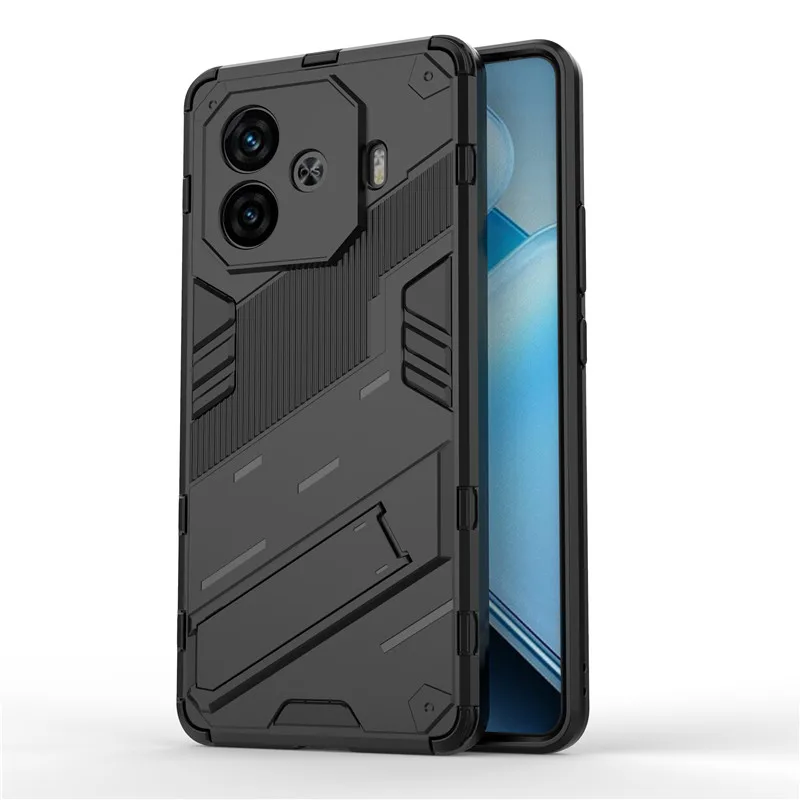 For IQOO Z9 Turbo Case For IQOO Z9 Turbo Cover 6.78 inch Punk armor Shockproof Hard Rubber Bracket Bumper For IQOO Z9 Turbo