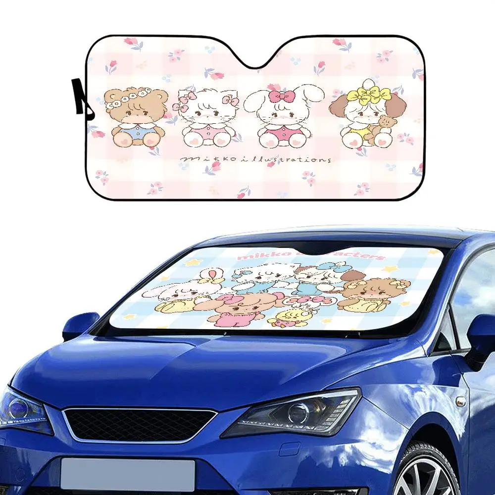 

Милый солнцезащитный козырек M-Mikko I-Illustrations с 3D-пленкой в клетку, подарок, новинка, для лобового стекла автомобиля, 70x130 см, защита от солнца