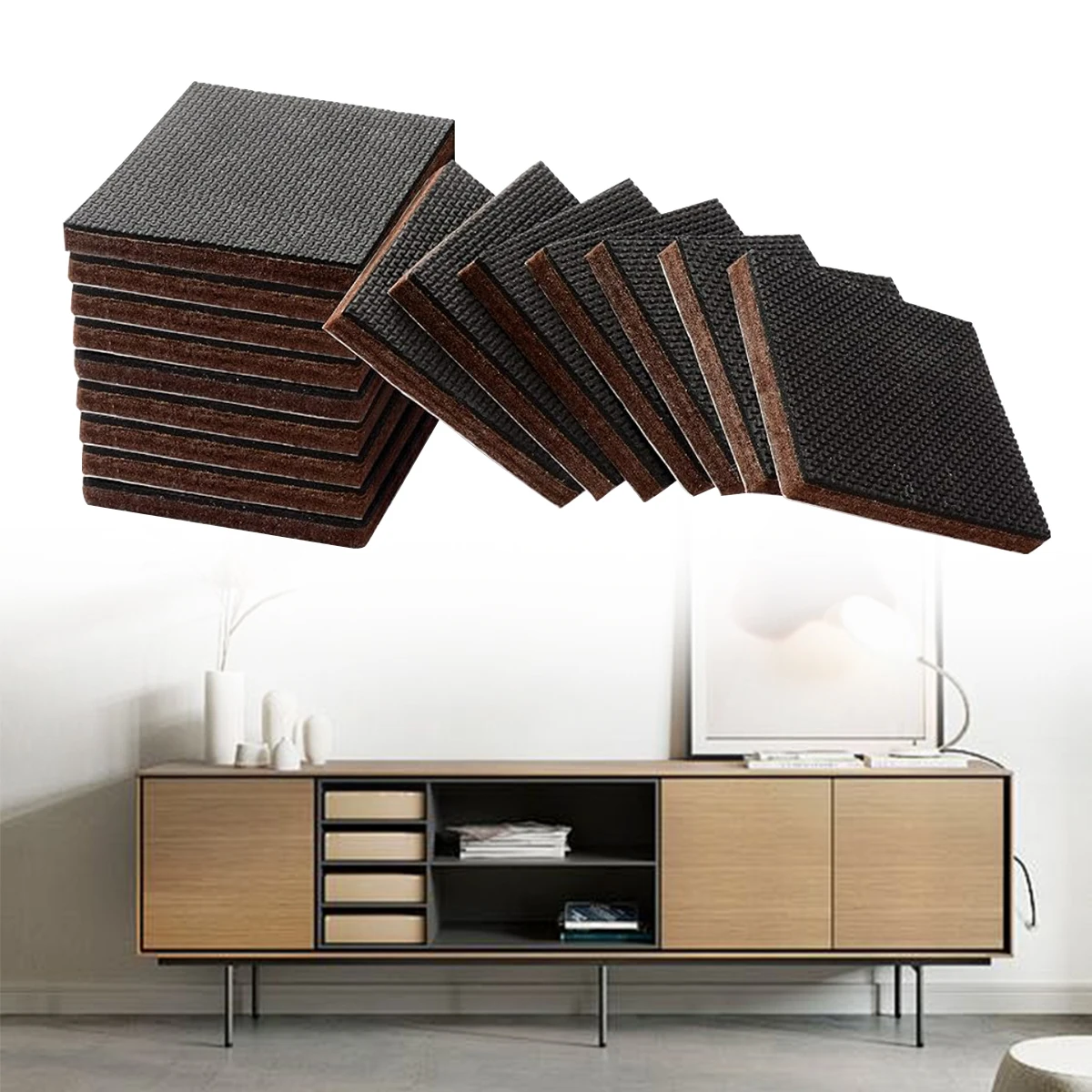 

16Pcs Useful Chair Table Leg Felt Pads Floor Scratch Protector Self Adhesive Mute Non-slip Feet Mat for Furniture Accessories