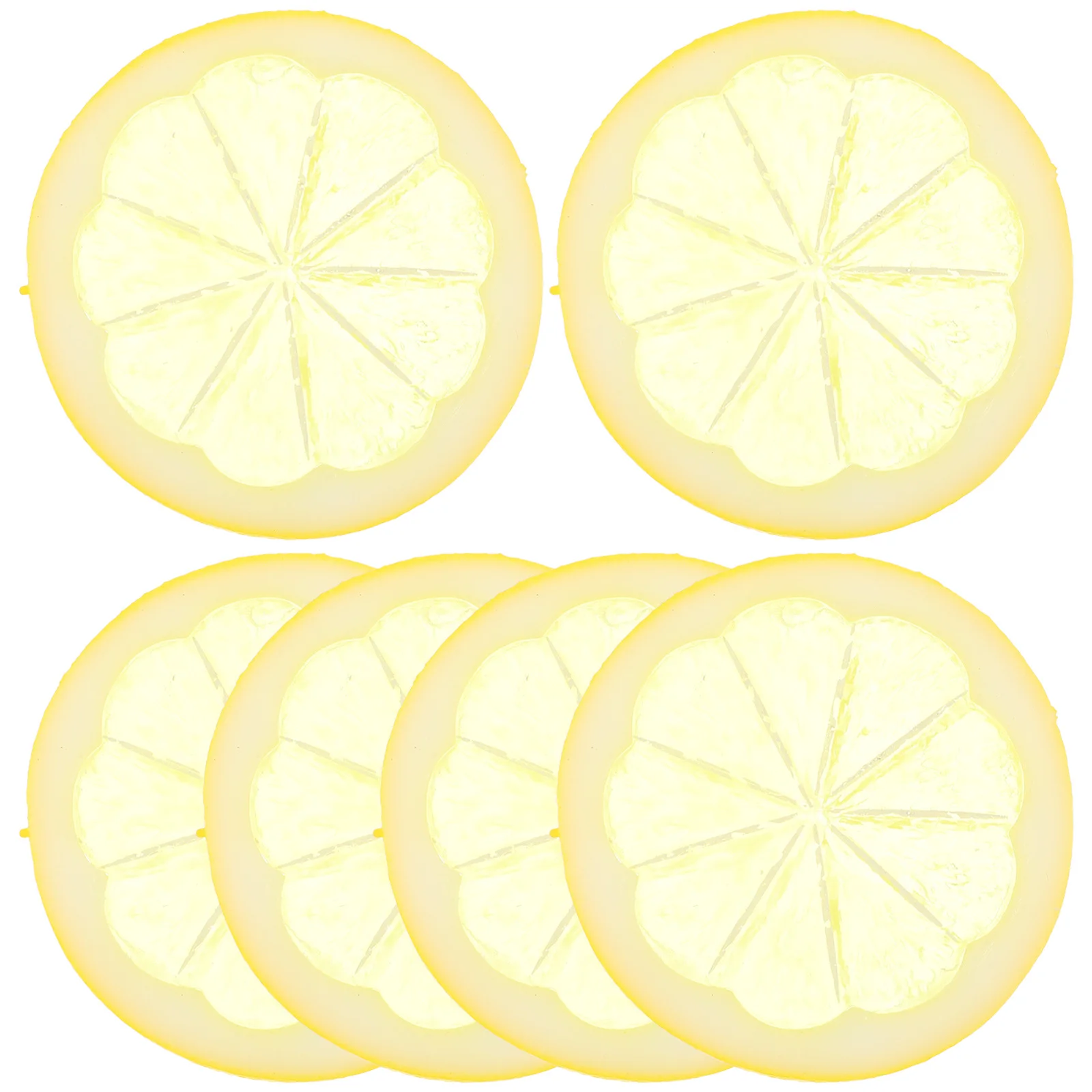 

6 Pcs Fruit Faux Lemons Dried Slice Figurine Decoration Yellow Fake Lime Slices
