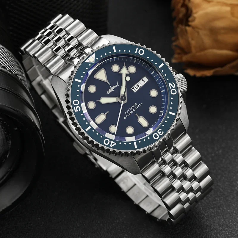 HEIMDALLR Watch For Men NH36 Movement Automatic Mechanical Sharkey SKX007 Ceramic Bezel 200M Waterproof Resistance Dive Watches