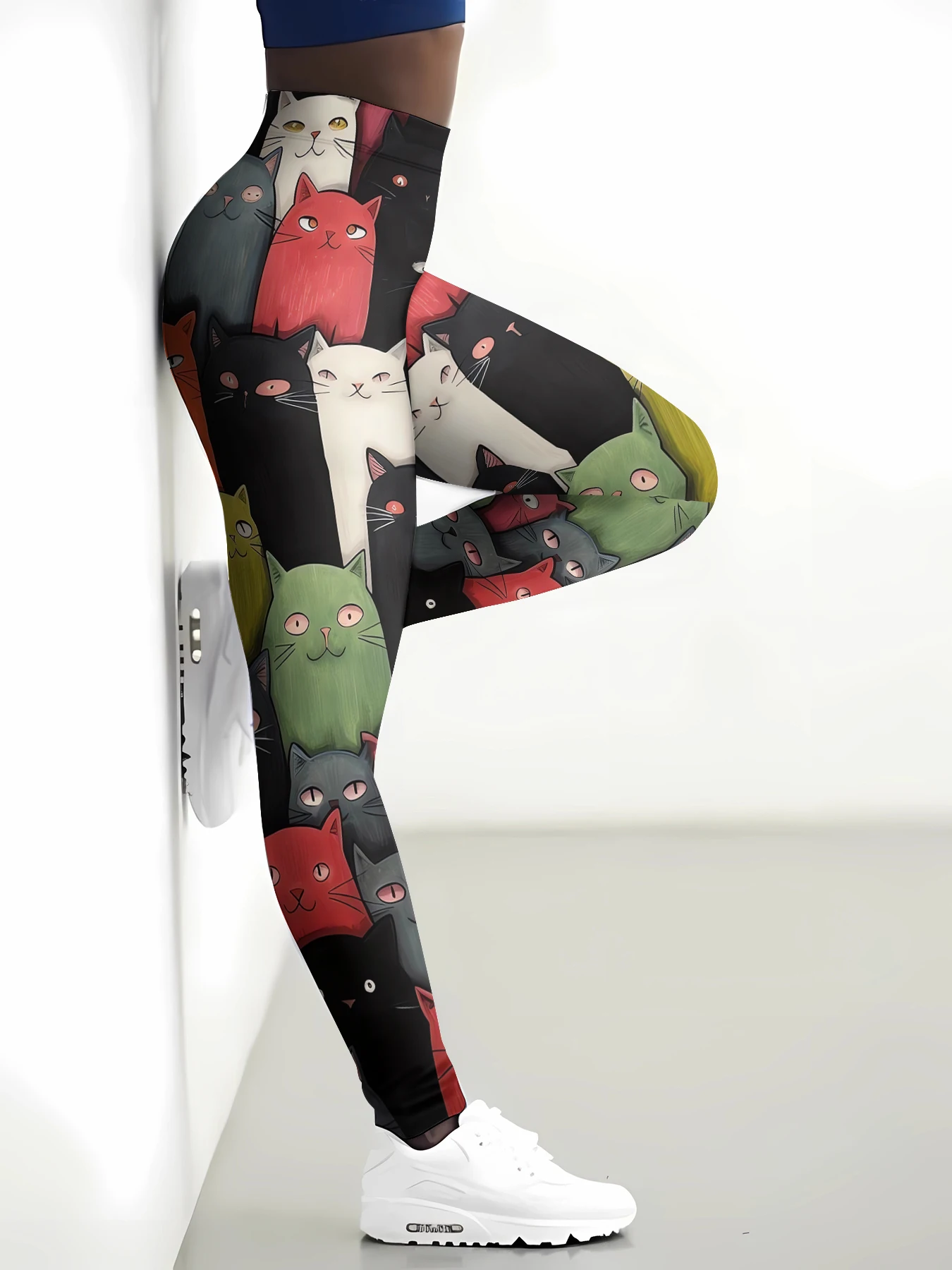 MSIEESO modne damskie legginsy śmieszne koty 3D drukowane spodnie do jogi na co dzień odzież sportowa Fitness do biegania Dropshipping