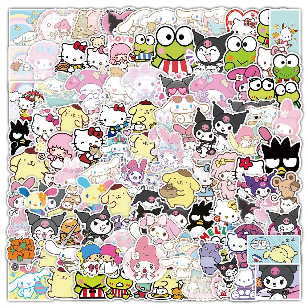 

10/30/50/100pcs Kawaii Pochacco Hello Kitty Cinnamoroll Cartoon Stickers Sanrio Anime Decals Graffiti DIY Diary Skateboard Phone