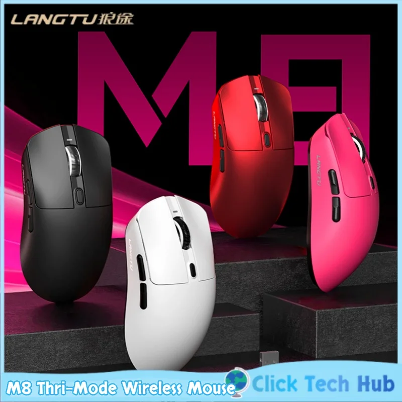 

Langtu M8 Беспроводная мышь с тремя режимами, легкая Paw3311, 1000 мАч, компьютерная ноутбук, игра для киберспорта, офисная всемогущая мышь с большой рукой