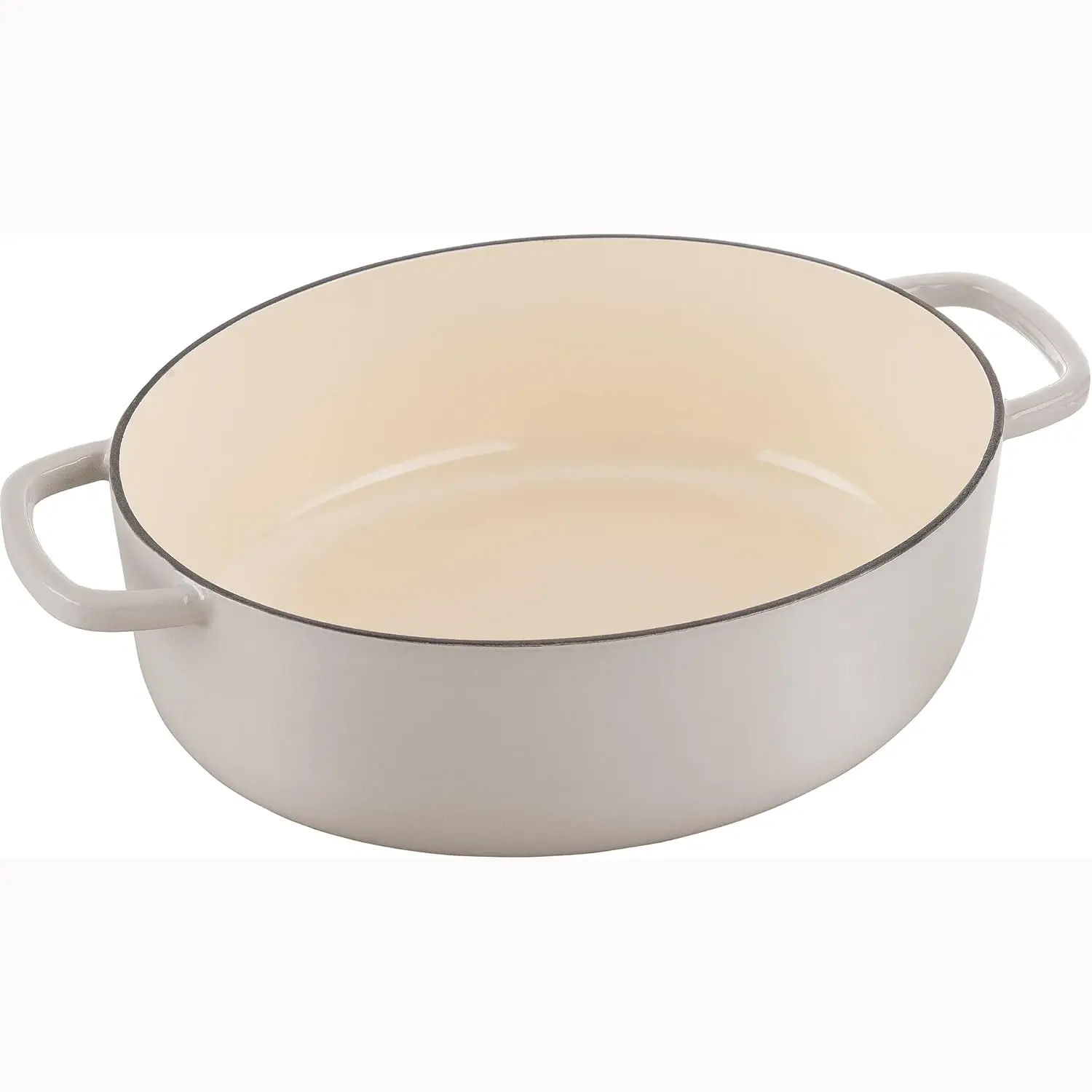 Bellamonte Cast Iron 4.75-qt Oval Dutch Oven - Crema White