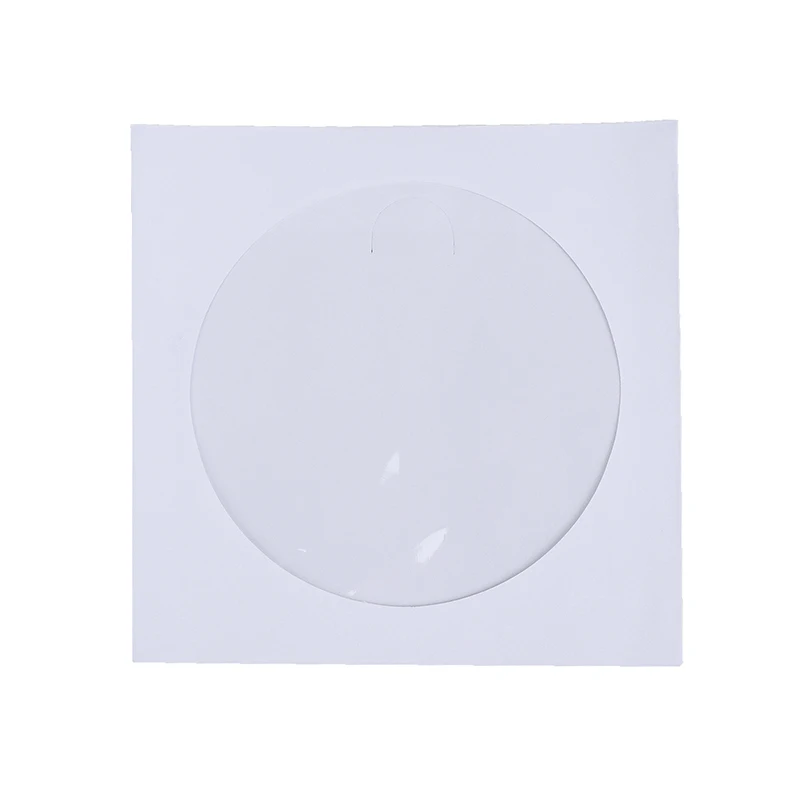 Saco de Papel Dobrado Branco, Armazenamento de Envelopes, Janela Clara, Flap, CD, DVD, Disco, Mangas, 12,5 cm, 10 Pcs, 50Pcs