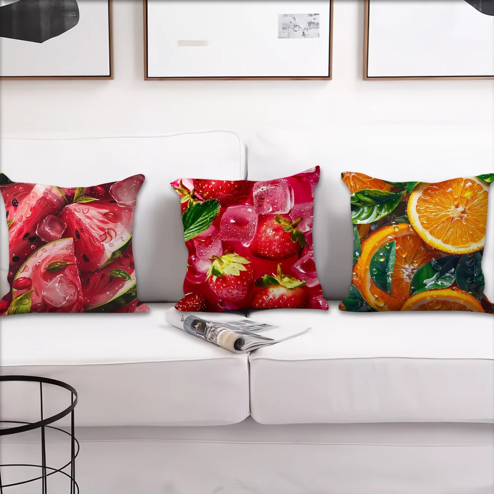 Refreshing summer fruits watermelon lime cushion cover For Pillow Printing Sofa Decoration Home Car RoomOffice Nordic Simplicity