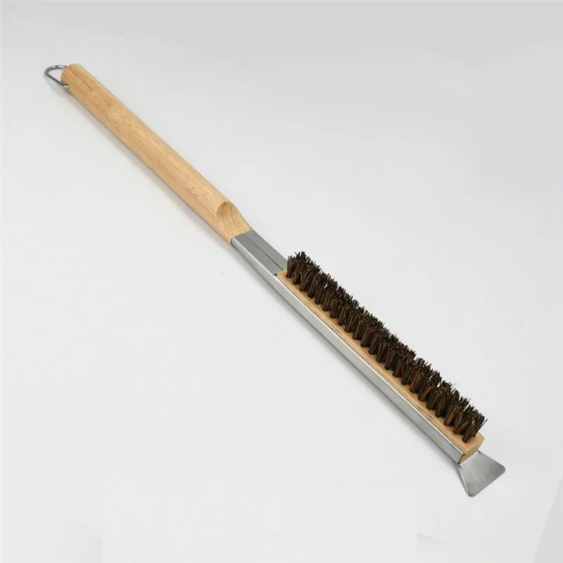 N99R Pizza Oven Brush Barbecue Brushes Wooden Handle Grill Scraper Pizza Stone Cleaning Brush Household Cleaning Brush