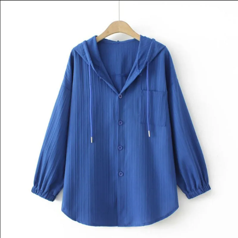 Korean Women Xiaoxiangfeng Cardigan Jacket Sun Protection Jacket Summer Female Thin Style Loose Fit Hooded Sunscreen Coat