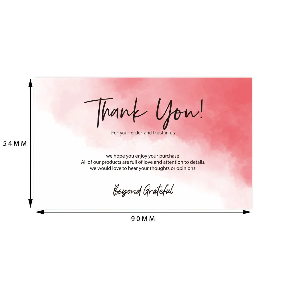 10-30pcs/pack Pink Thank You Card For Supporting My Small Business Package Decoration 