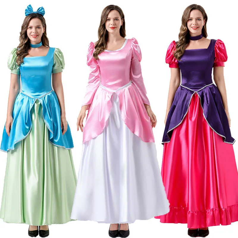 

Cinderella Dress Adults Women Anastasia Princess Queen Costume Halloween Carnival Dress Up Cosplay Trishilla Fancy Dress