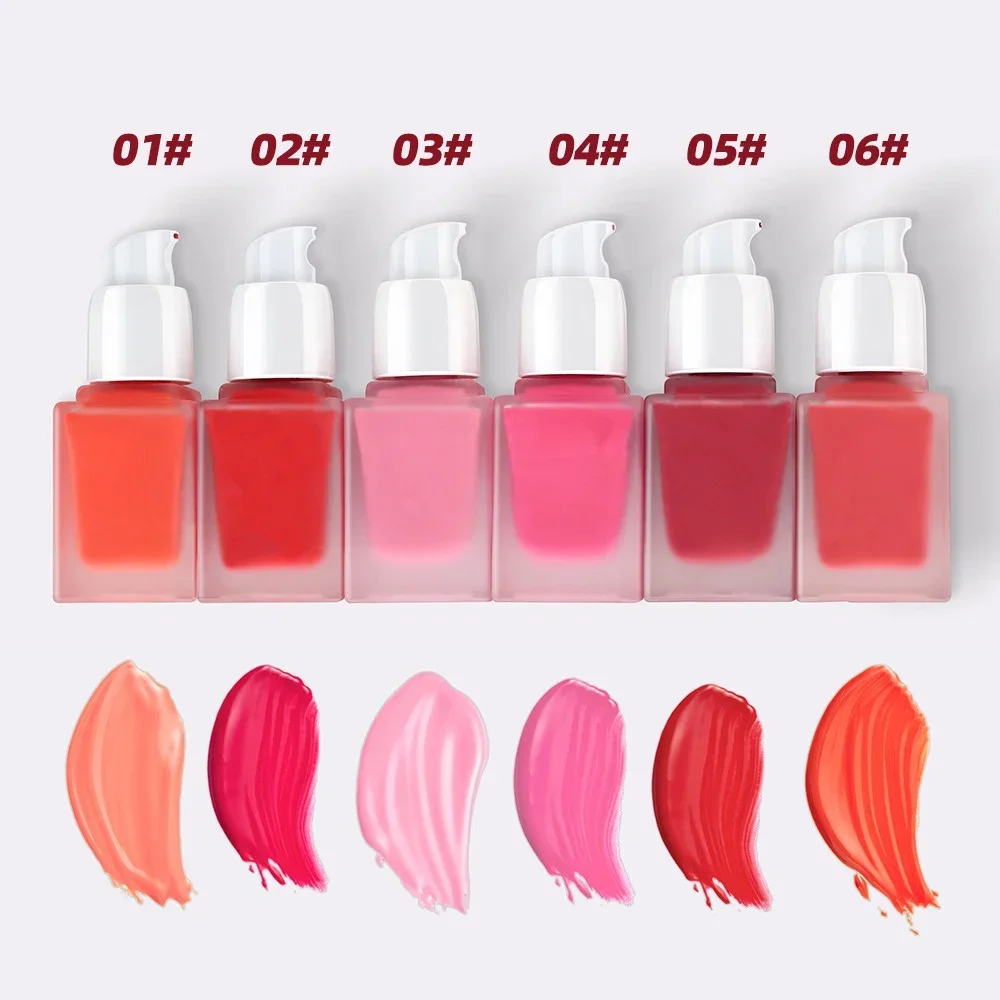 Fard à joues liquide 6 couleurs, pigment de marque privée, petit carré, type poussoir, correcteur naturel, Contour, rendu des couleurs, Logo personnalisé, maquillage