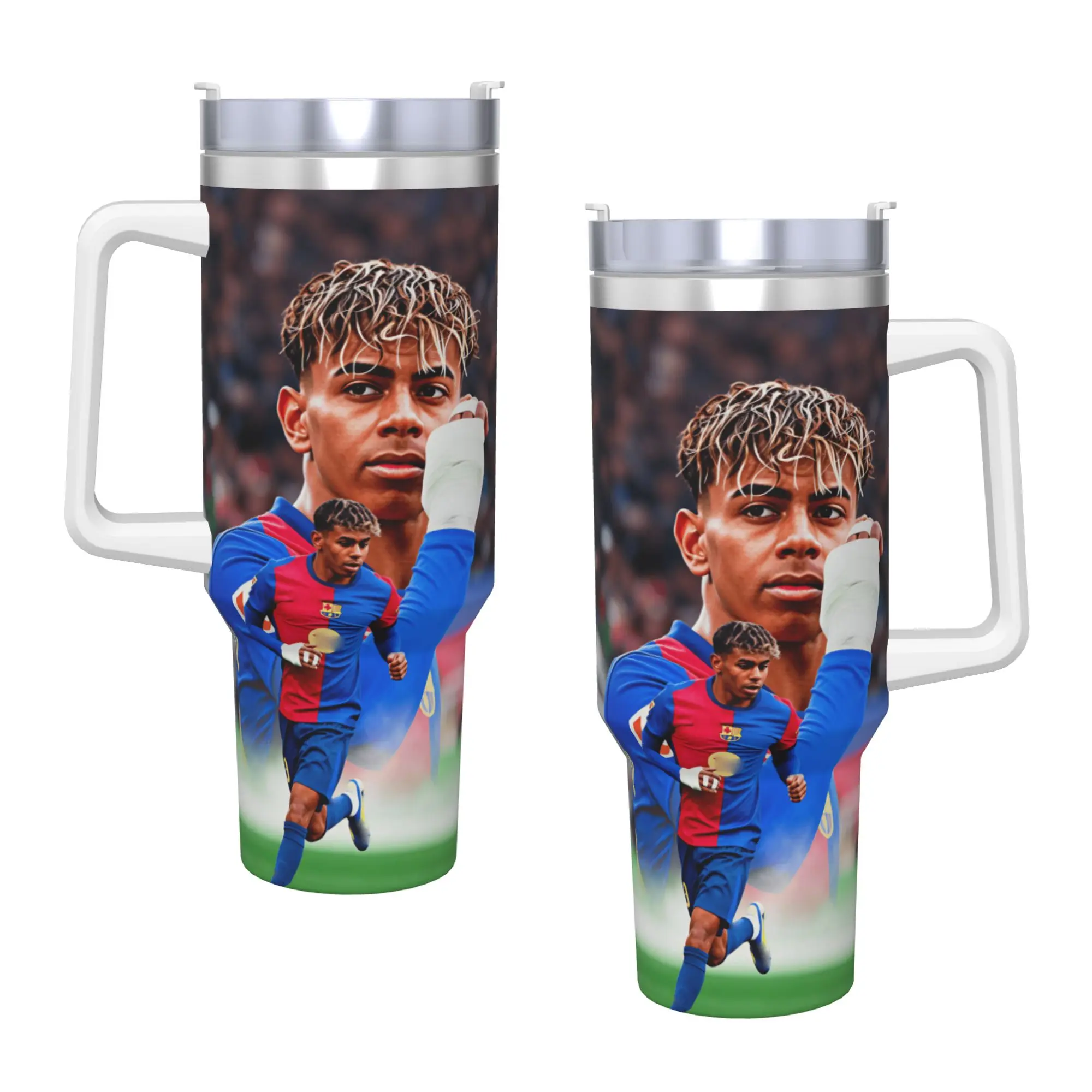 L-Lamine FootballStar y-Yamal Tumbler  Hot Drinks Water Bottle Leakproof Stainless Steel Coffee Mug Custom Travel Car Mugs
