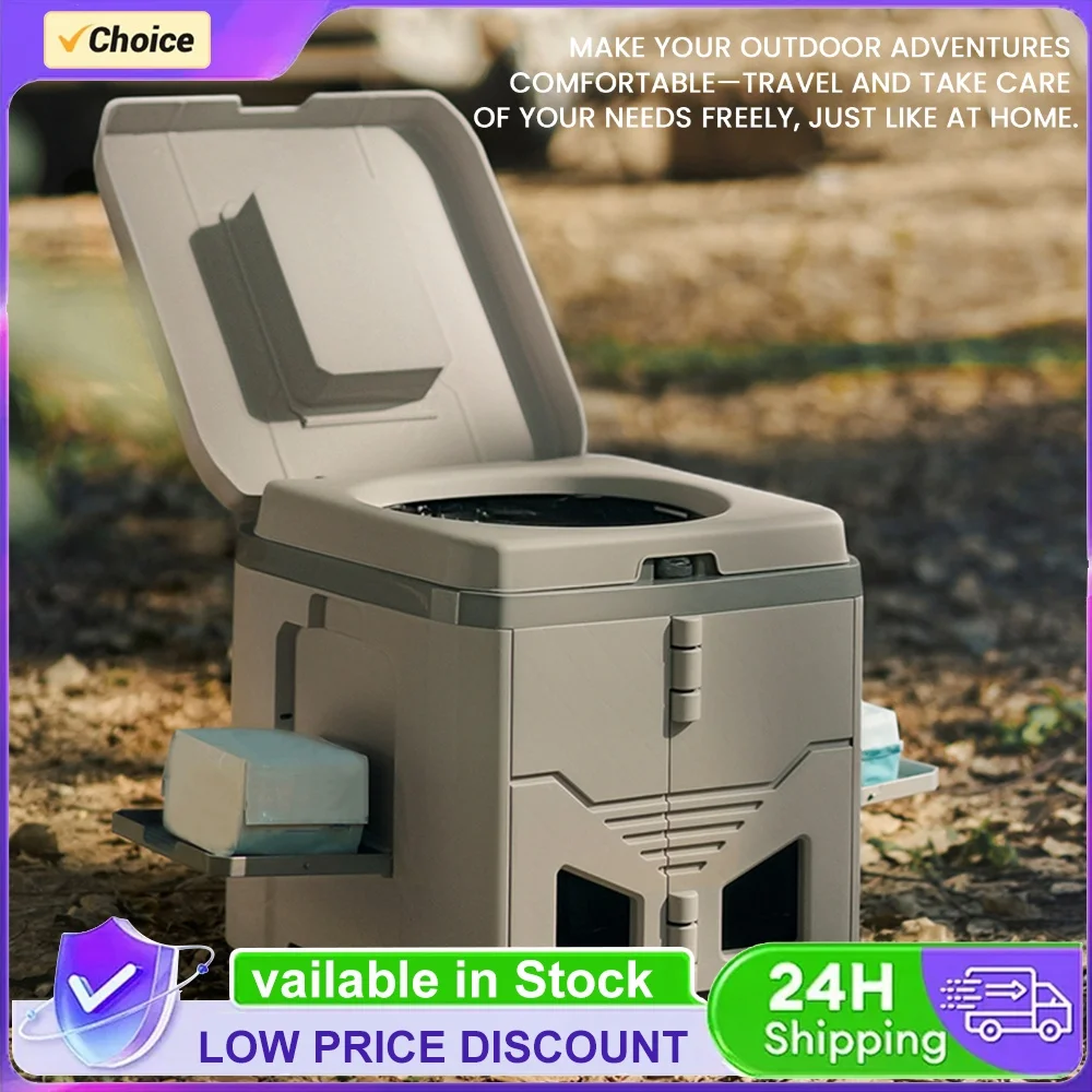 Travel Toilet with Lid Folding Potty Reusable 150KG Load Capacity for Tent Hiking Boating Long Road Trips