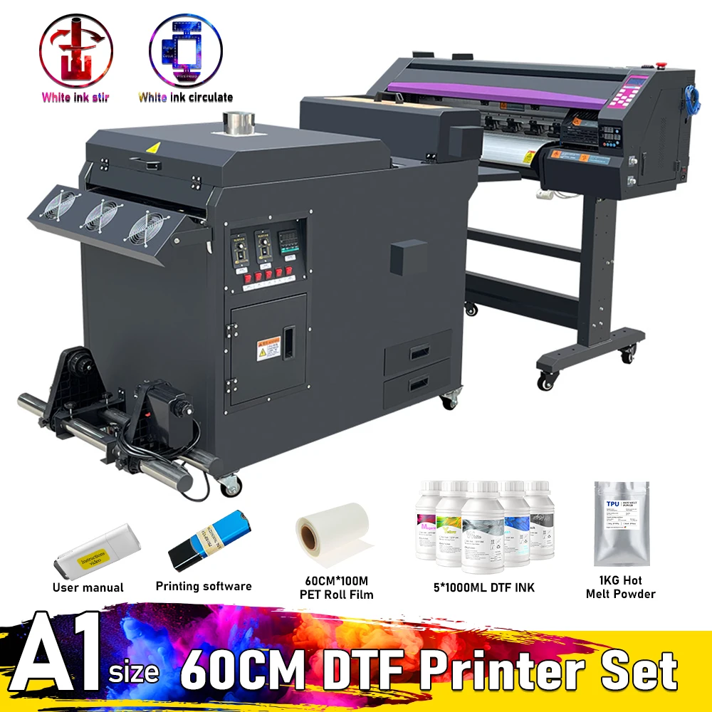 A1 DTF Printers For Epson XP600 impresora a1 dtf T-shirt Printing machine 60CM A1 DTF Printers For T-shirt Hoodies Bags Shoes