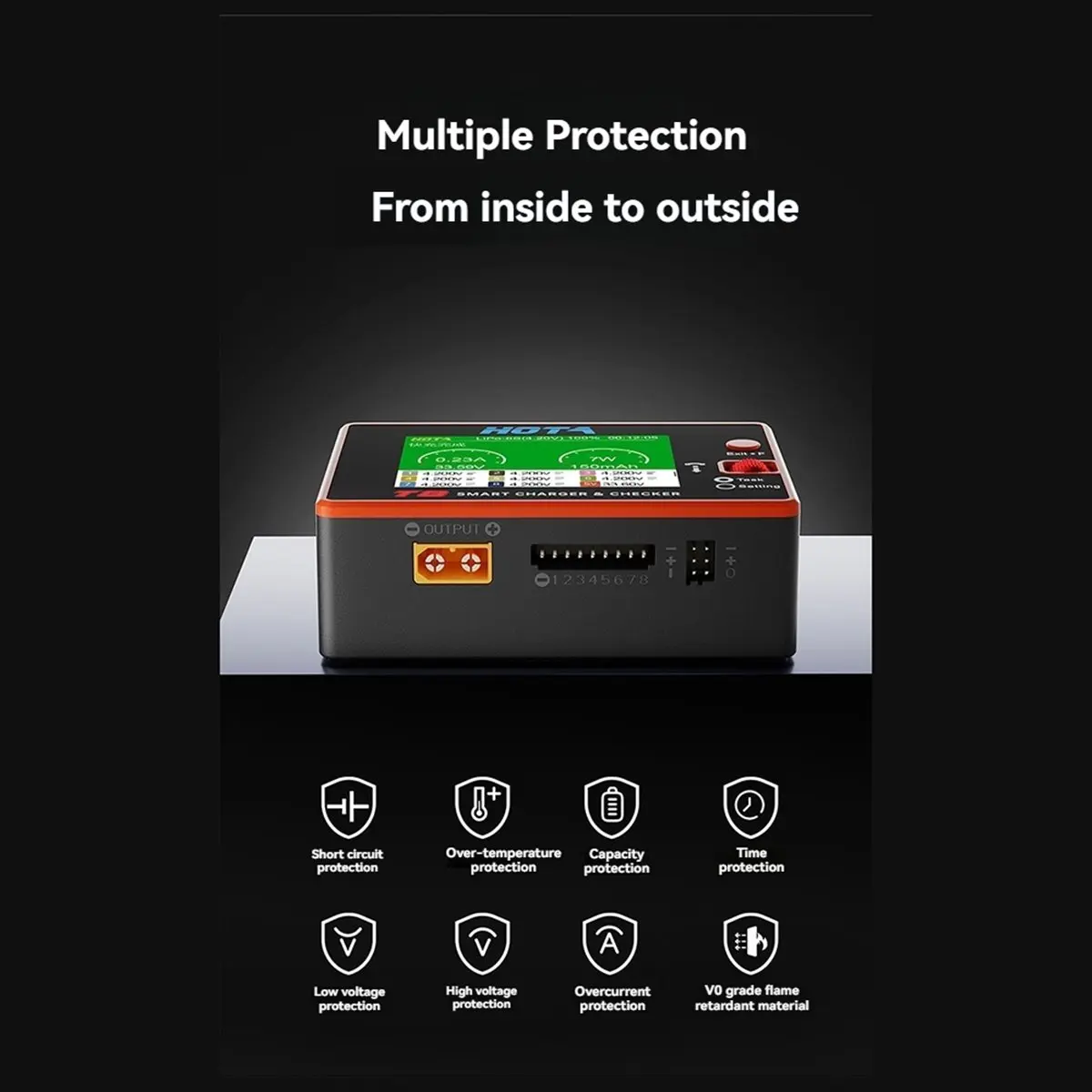 A72Z  T8 Balance Charger 1-8S RC Model LiPo Battery 650W High Power Multifunctional Testing Magnetic Charging Device