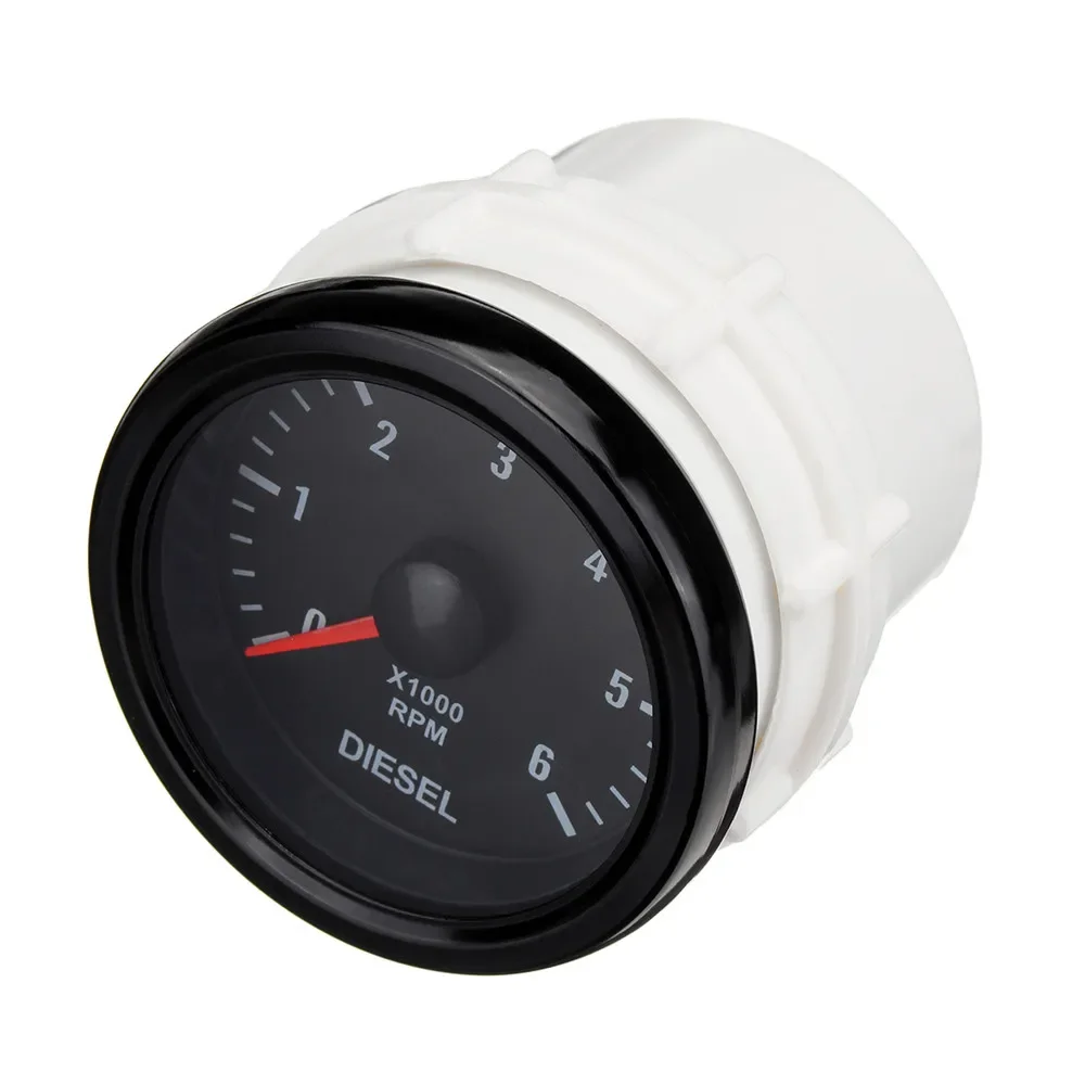 52mm 0-6000 RPM (On dash) White Electrical Tachometer Gauge For Diesel Motor Engine