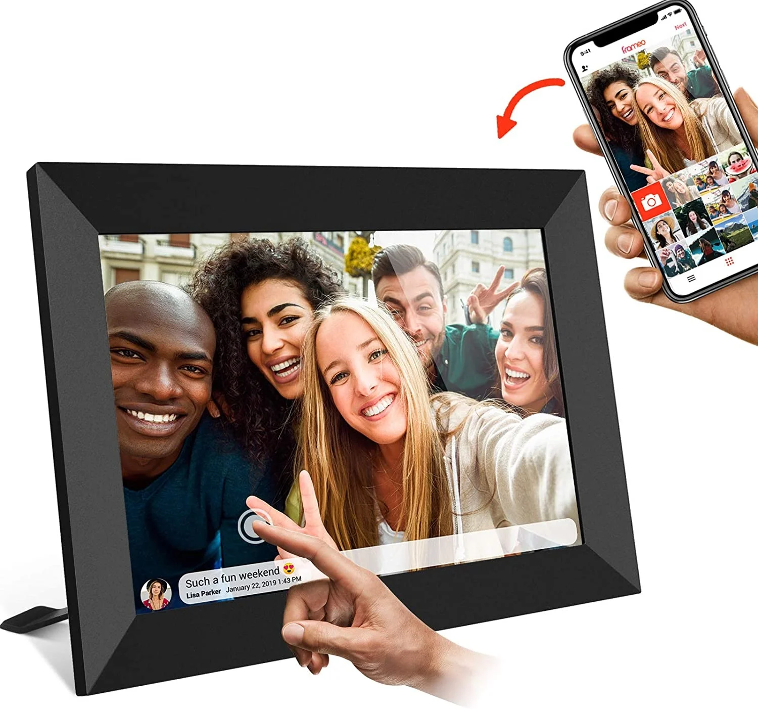 Android Cloud Touch Screen 10 Inch Wifi Digital Picture Photo Video Frame Digital Photo Album