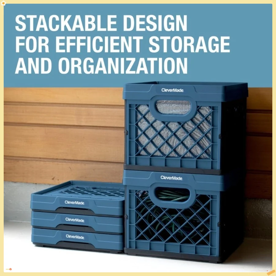 Caja de leche plegable, obsidiana, 1 unidad - Contenedores de almacenamiento apilables de 25 litros (6 gal), capacidad para 50 libras por contenedor