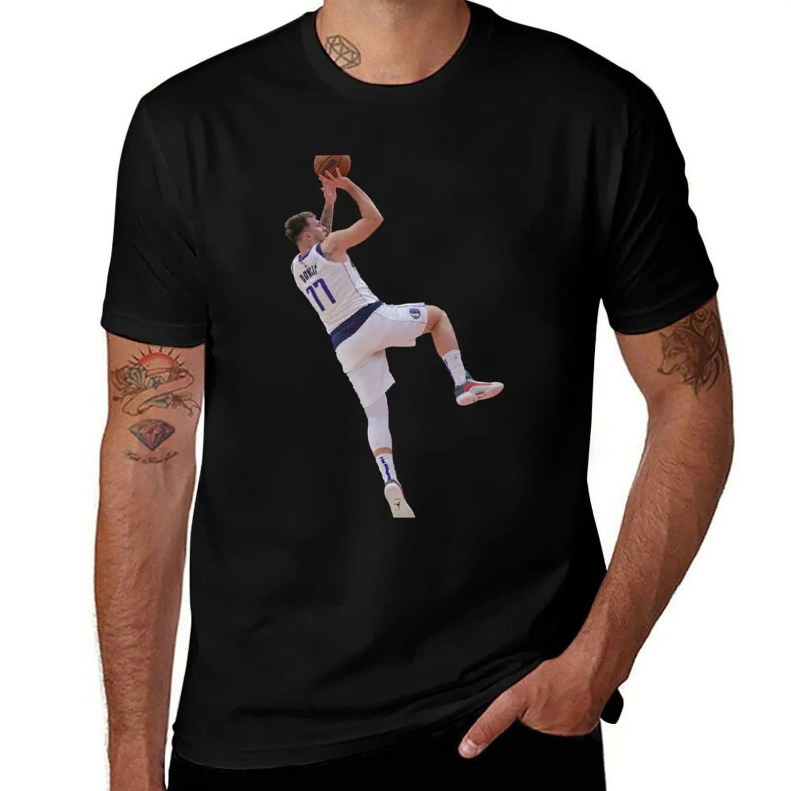

Luka Doncic 77 Fadeaway T-Shirt man t shirts for men casual g man t shirts for men