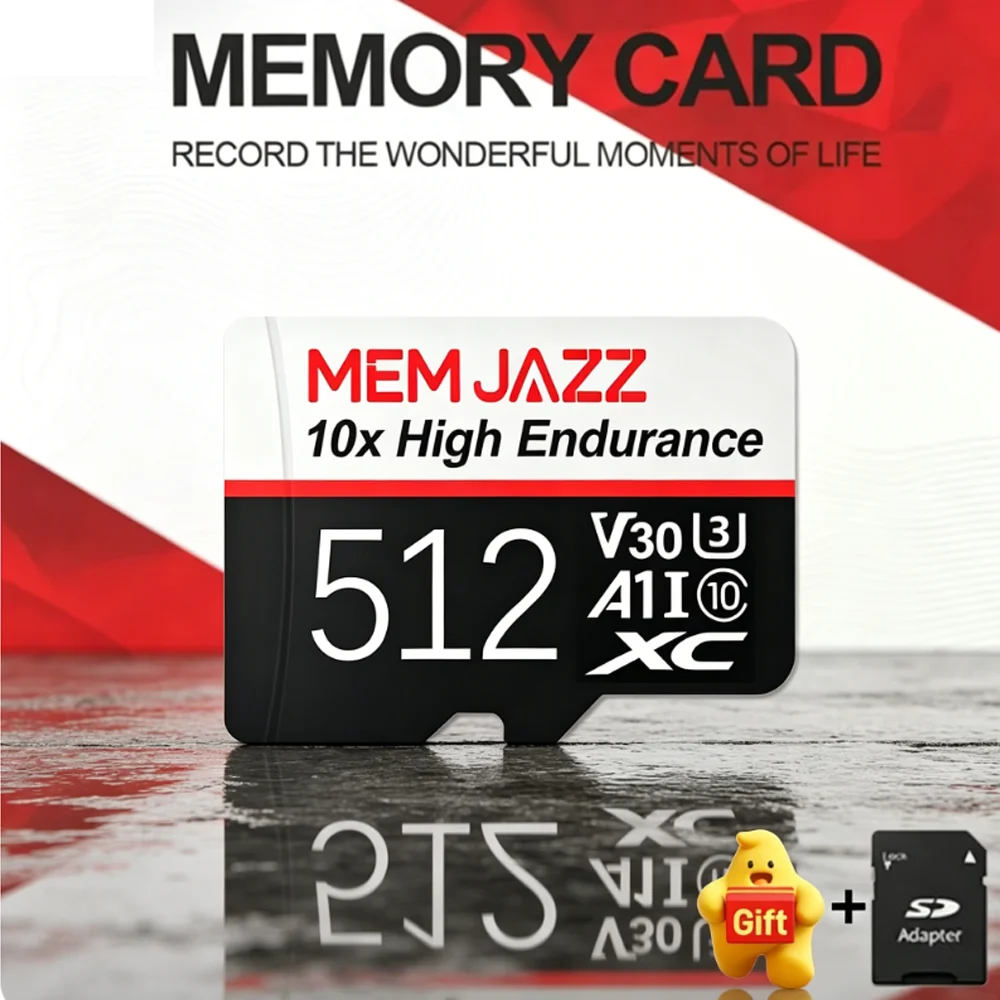High Speed SD Card 512GB 256GB Micro TF Memory Card U3 V30 A2 with Adapter for Smartphone Tablet Drone 4K Video Recording