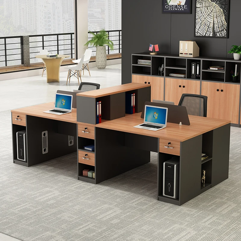 Desk simple modern 6-person staff desk and chair combination card holder staff finance 4-person office desk office