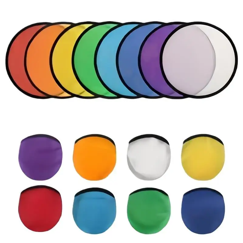Foldable Handheld Fan 5/10pcs Portable Mini Pocket Fan Dual Use As Flying Disc for Beach Vacation Outdoor Activities