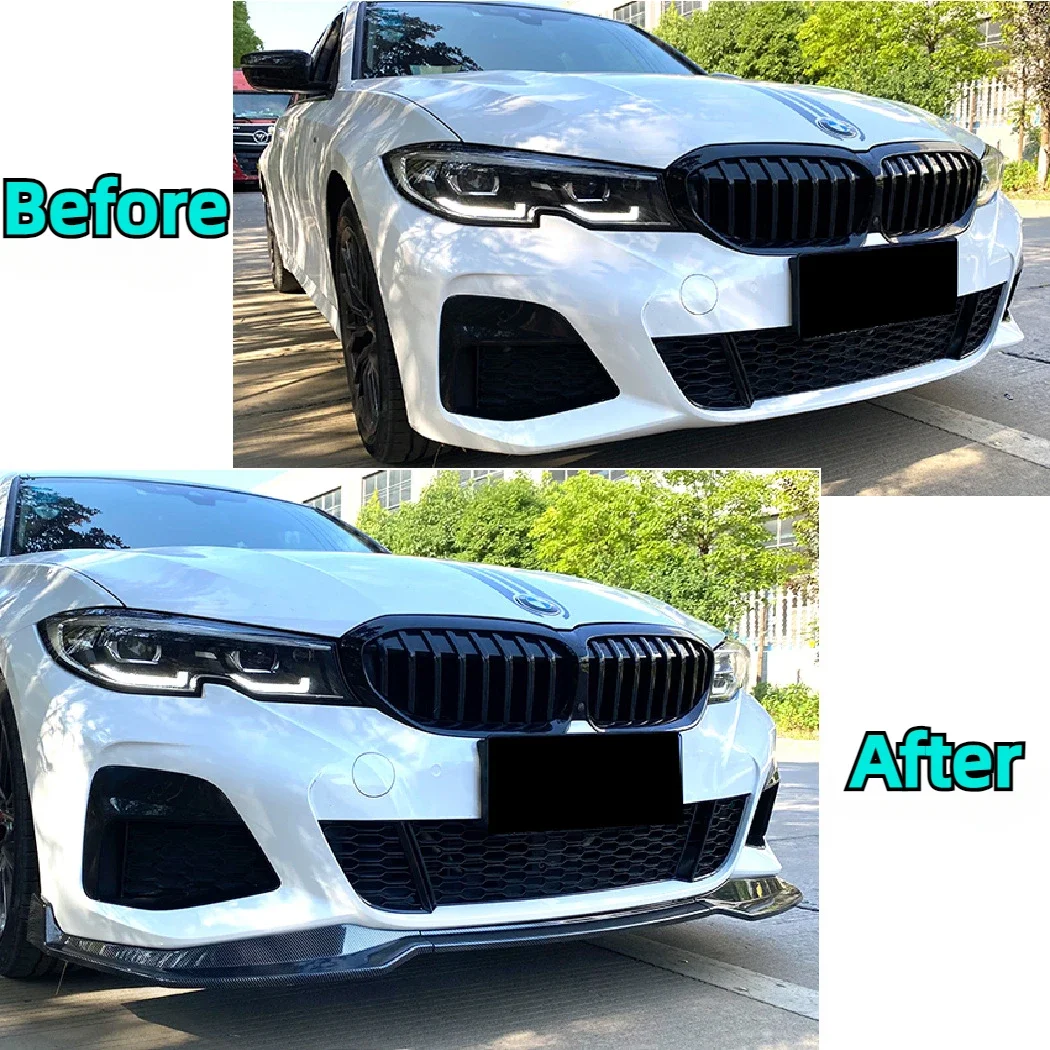 For BMW 3 Series G20 M Pack 2019-2022 320i 330i MP Car Front Bumper Lip Body Kit Spoiler Splitter Bumper Canard Lip Accessories