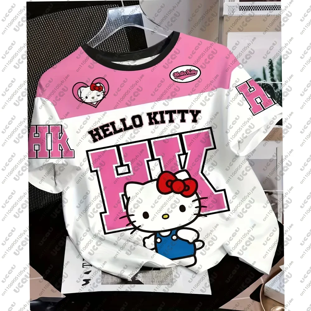 

Sanrio Girls kids Hello Kitty Teen T Shirt Soccer Casual Tee Gift Y2k Clothes Football Top Love Hearts Bowknot 2026 Sporty HK
