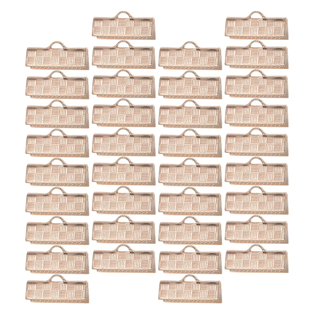 

50pcs Copper Vest Buckles 10mm Ribbon Ends Clamps DIY Jewelry Fasteners Clasp Craft Supplies Pinch Clamp H made Accessories