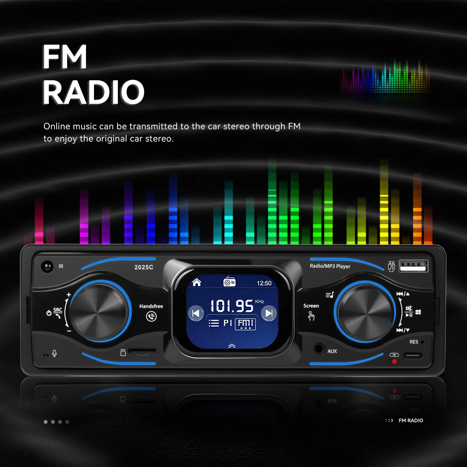 Inefala 1 Din راديو السيارة مشغل MP3 في شاشة تعمل باللمس Autoradio بلوتوث USB/SD/AUX-IN أضواء ملونة التحكم في عجلة القيادة #3