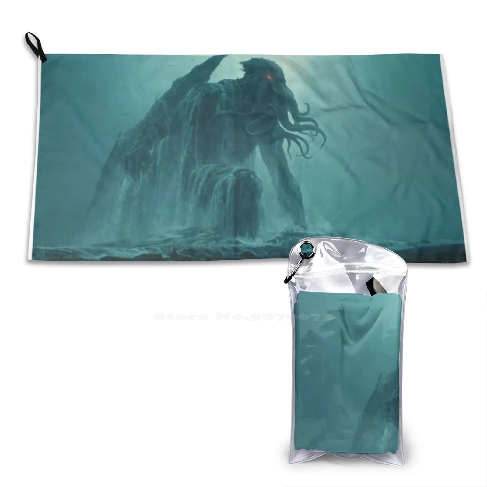 Cthulhu Ascending Soft Towel High Quanlity Sport Washcloth Cthulhu Lovecraft Scifi Horror Fantasy Monster Ocean