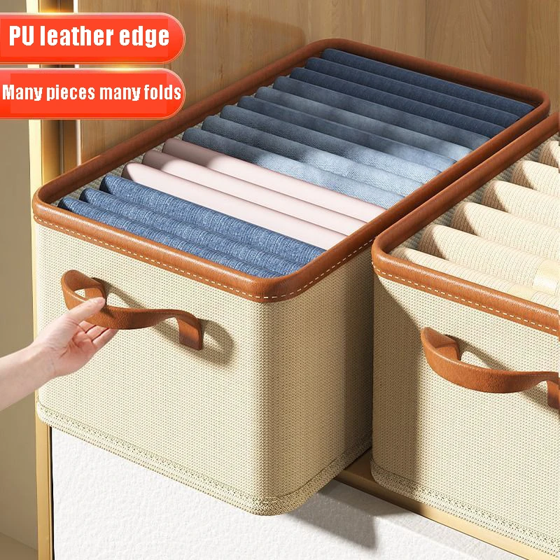 Thicken Jeans Organization Storage Box Cabinets Organizer Pants Clothing Storage Box Sweater Pants Wardrobe Clothes Organizers