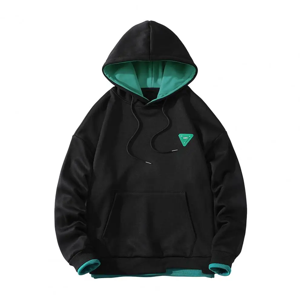 Color Color Hoodie Oversized Plush Hoodie with Drawstring Elastic Cuff for Fall Winter Unisex Couple Sweatshirt with Thick image 4