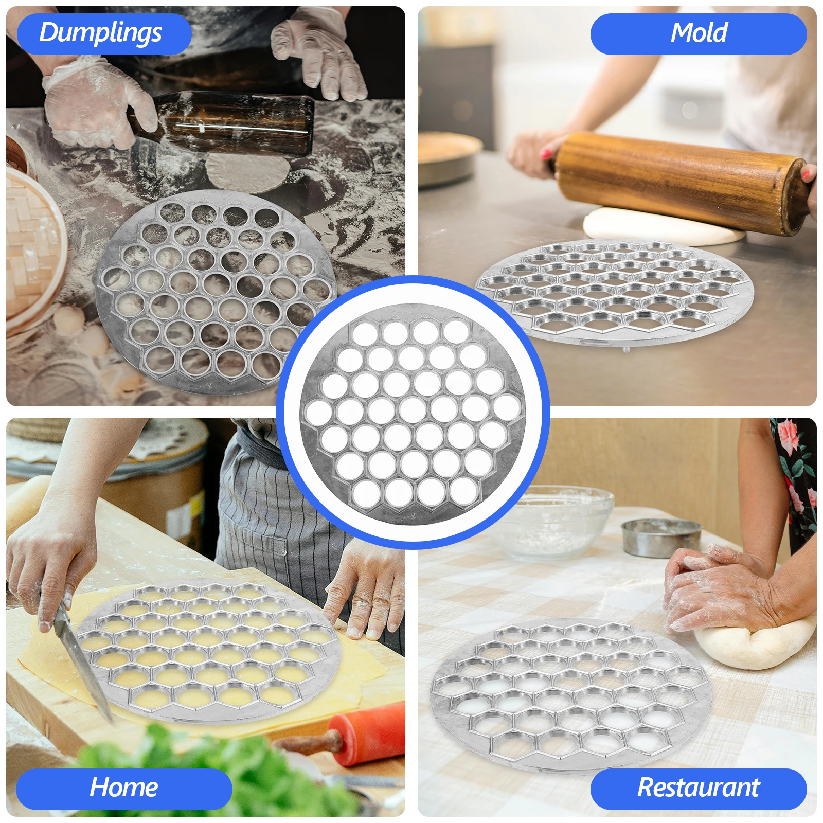 

Alloy Dumpling Maker Mold Diy Ravioli Tool Kitchen Home Restaurant Silver Lightweight Flat Aluminum Space