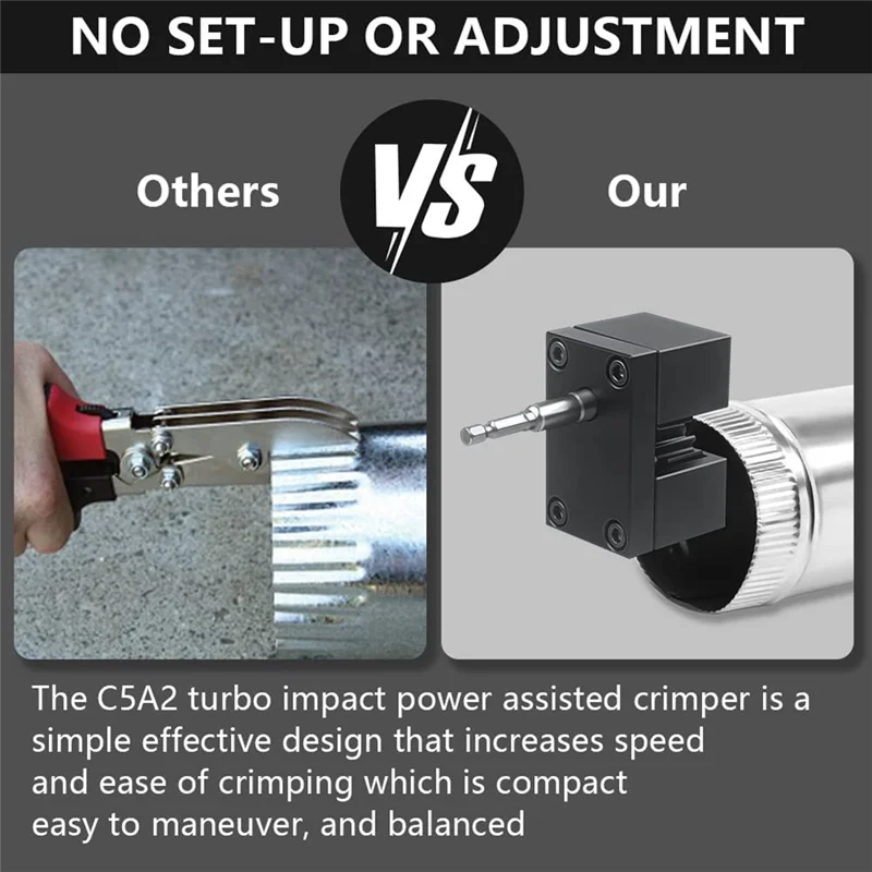 C5A2 Impact Assisted Crimper, C5A2 Turbo Crimper Compatible with Cordless (Min.12 Volt DC) or Corded (Max. 7 Amp AC)