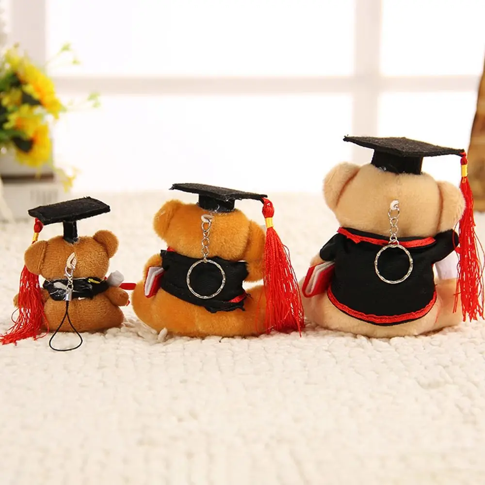 Kreativer Plüschpuppen-Schlüsselanhänger Dr. Bär Fell-Pompom Bär Spielzeug Schlüsselring Niedliche Bären-Geschenke Taschenanhänger Handyanhänger