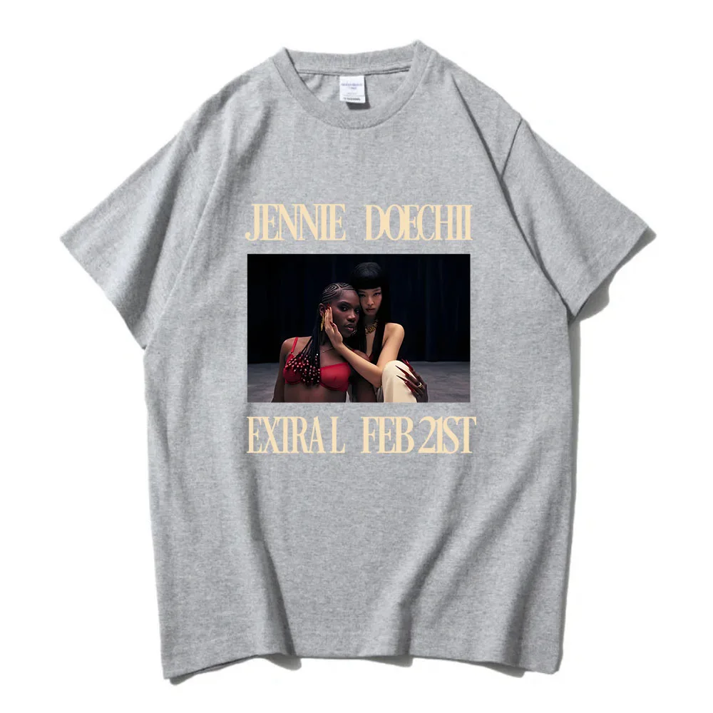 Men Tees Jennie Doechii ExtraL FEB 21ST Tshirt  Ruby The 1st Studio Album Printing T-shirt Cotton Comfortable Unisex Streetwear