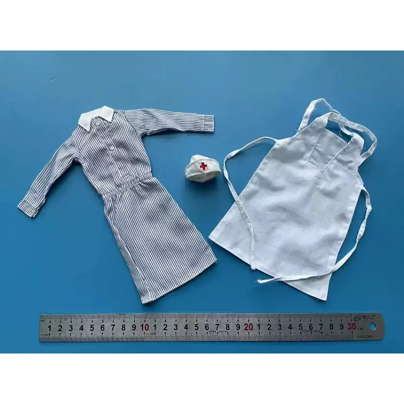 1/6 Scale Female German Nurse Clothes Hats Aprons Jumpsuits Set Model for 12'' Action Figures Accessories