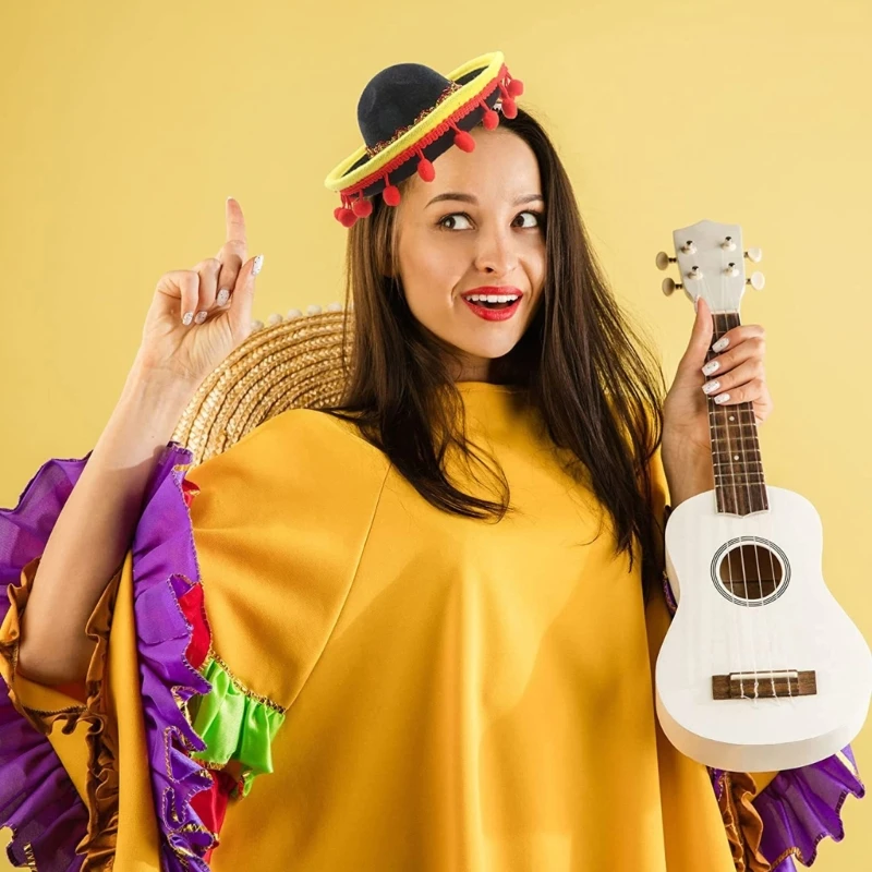 Couvre-chef fête du Festival mexicain 652F, chapeau Sombrero, bandeau, Mini casquette mexicaine, cerceaux