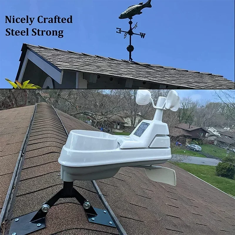 Adjustable Garden Weathervane Roof Mount with Hardware Weather Vanes for Yard Weather Station Mounting Pole