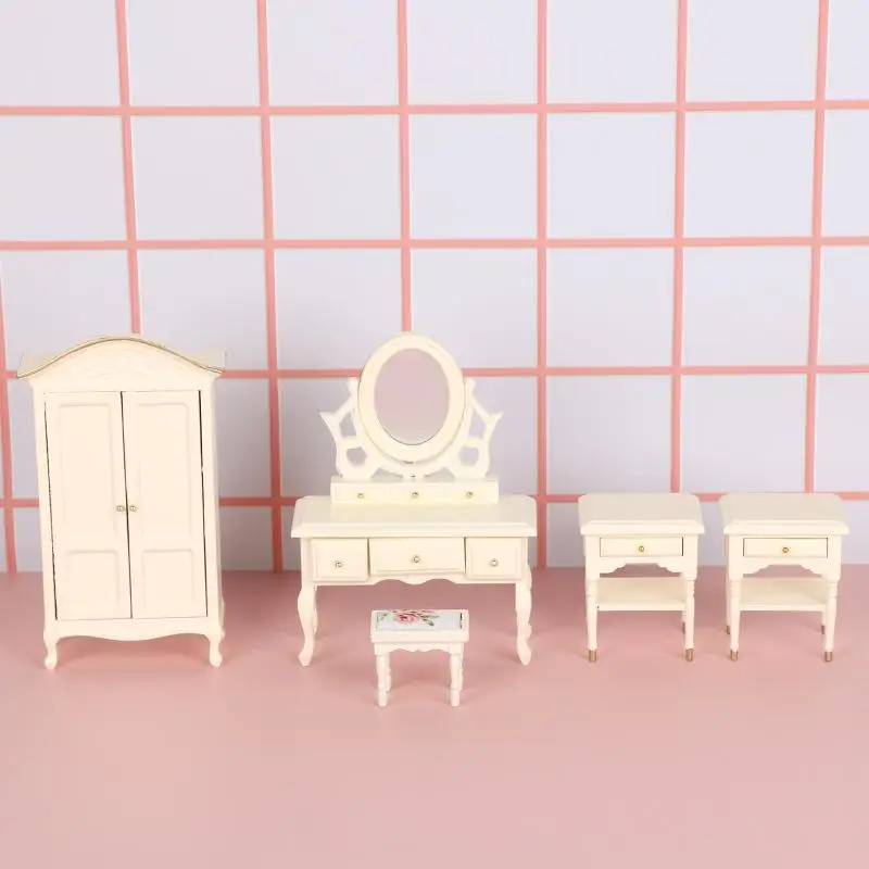 1 conjunto 1:12 casa de bonecas em miniatura europeu quarto cozinha funiture acessórios para casa boneca decoração crianças fingir jogar brinquedos presente
