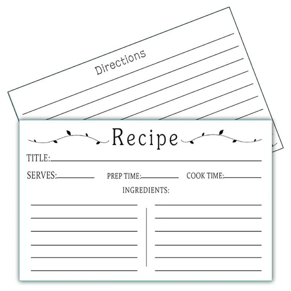 25 Practical And Elegant Double-Sided Cards 4 * 6 Inches Used For Christmas Birthday Wedding Recording Recipe