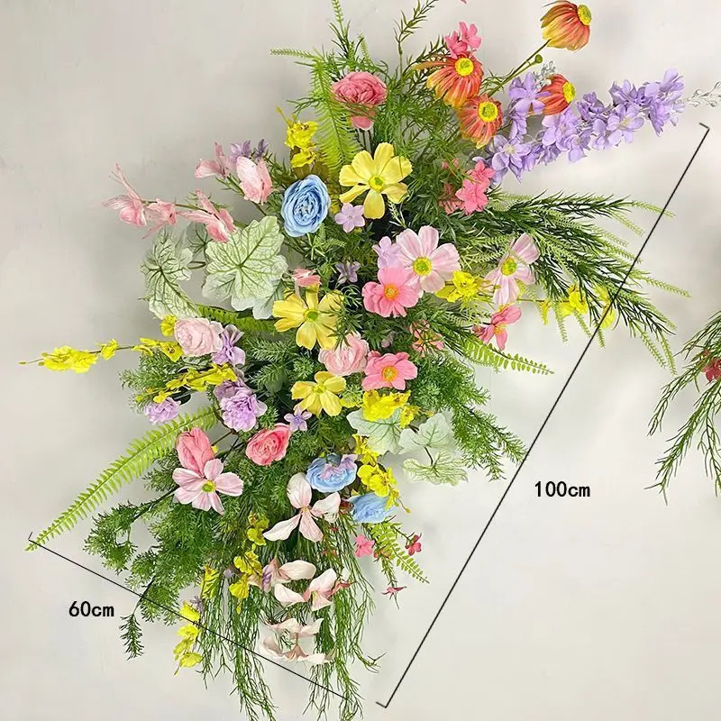 Simulation flower row Mori series wedding floor row flower wedding arrangement window decoration decoration fake flower arrangem