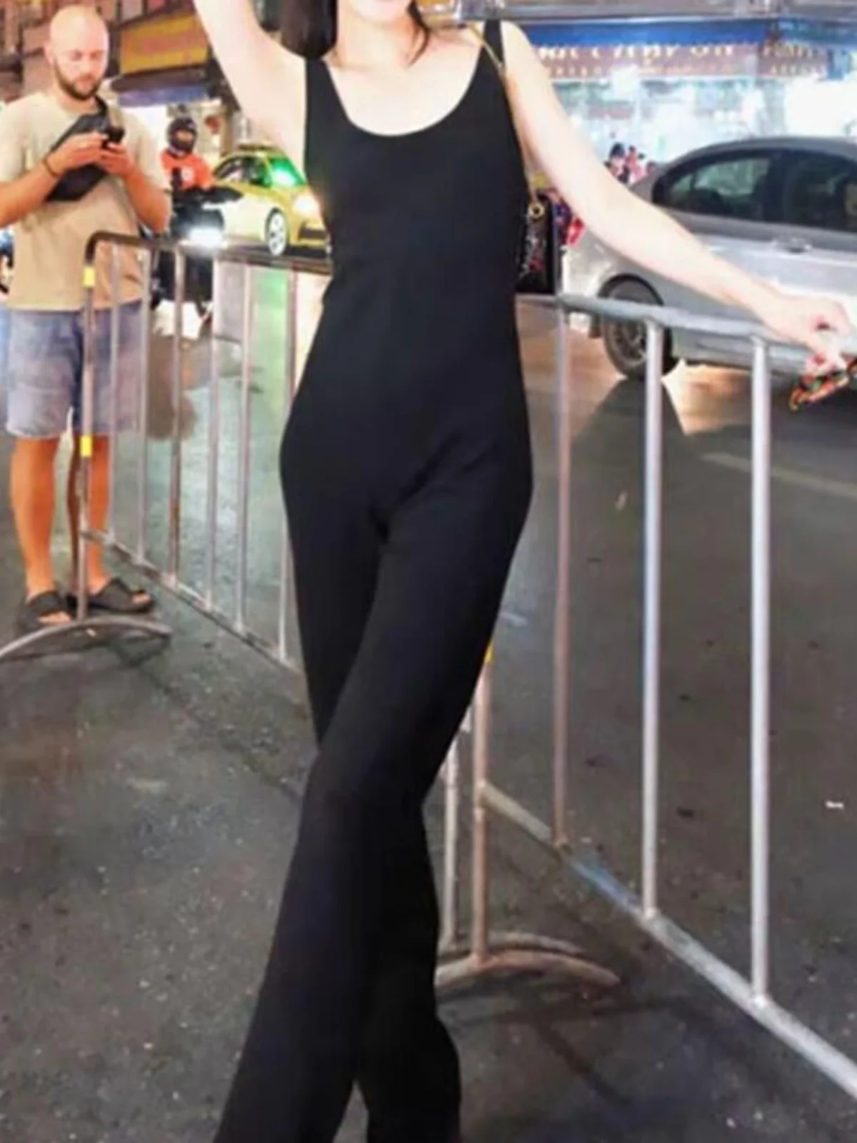 

Новые эластичные комбинезоны-брюки U-Ne Svel 2025 года для женщин: длинные прямые повседневные брюки с высокой талией из нейлоновой ткани