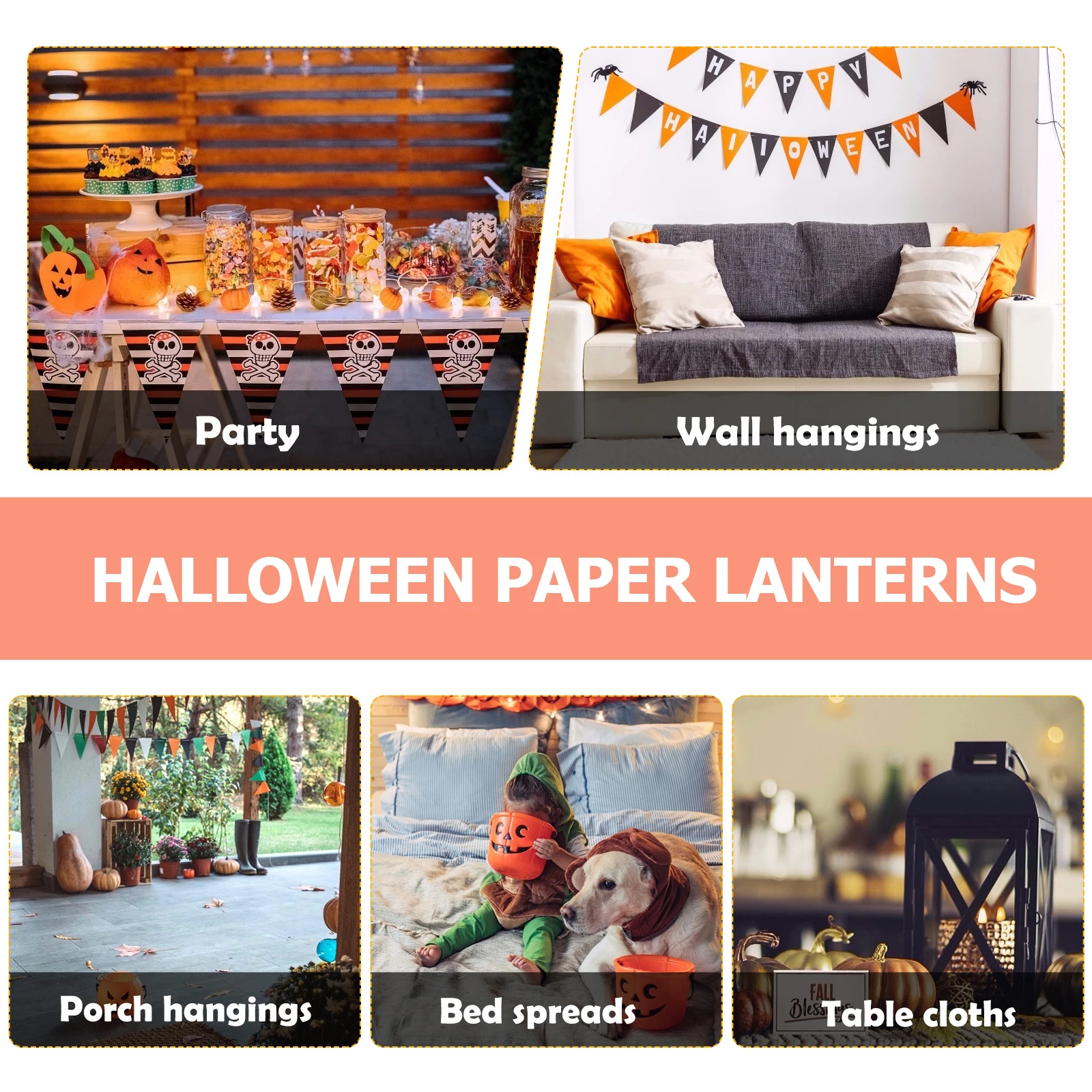 

2Pcs Watermelon Pumpkin Lanterns Halloween Hanging Paper Lamps for Party Decoration Haunted Houses Outdoor Indoor Use