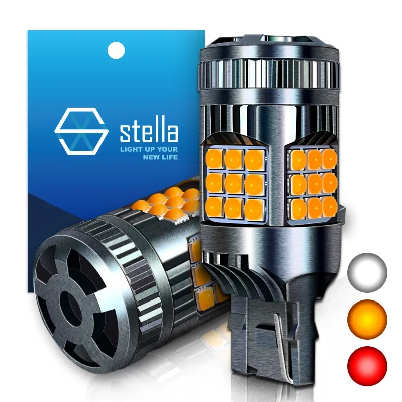 Bombilla de señal LED Stella para coche, luz de estacionamiento giratorio de freno, Canbus 1156 1157 7440 P21W PY21W P21/5W BA15S BAU15S BAY15D, 2